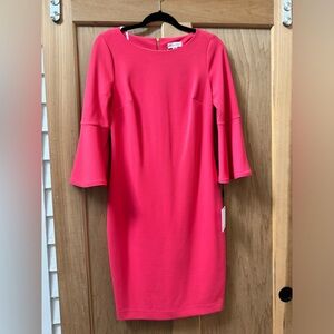 Calvin Klein Bell Sleeve Coral Dress NWT